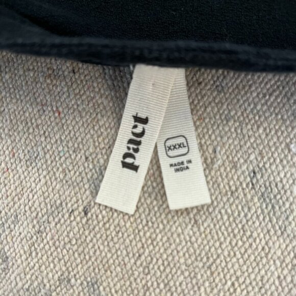 Pact Black Plus-Size Coastal Double Gauze Organic Cotton Sleeve Dress Sz XXXL - Picture 8 of 10